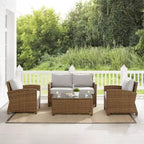 Bradenton 4-delige loungeset van wicker voor buiten - Crosley