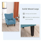 Fauteuil d’appoint moderne Erommy, fauteuil à dossier haut, canapé une place en tissu rembourré avec boutons et pieds en bois pour le salon
