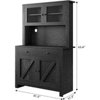 Dispensa da cucina con supporto per microonde, credenza a giorno con buffet e ripiani regolabili, per cucina e sala da pranzo