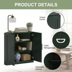Meuble d’angle Dovelina avec étagères réglables, buffet, meuble à vin et meuble de cuisine et de salle à manger avec portes en bois - 31 po H x 31 po L, 36 po H x 31 po L