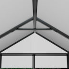 VEIKOUS begehbares Gewächshaus-Set aus Aluminium mit verstellbarem Dachfenster und abschließbarer Tür, grau