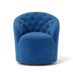 Lot de 2 fauteuils tonneau modernes SEYNAR en velours rembourré, pivotants à 360 degrés, avec dossier capitonné à boutons