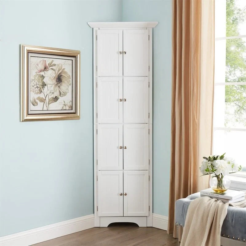 Mobile contenitore angolare alto con 8 ante e 4 ripiani