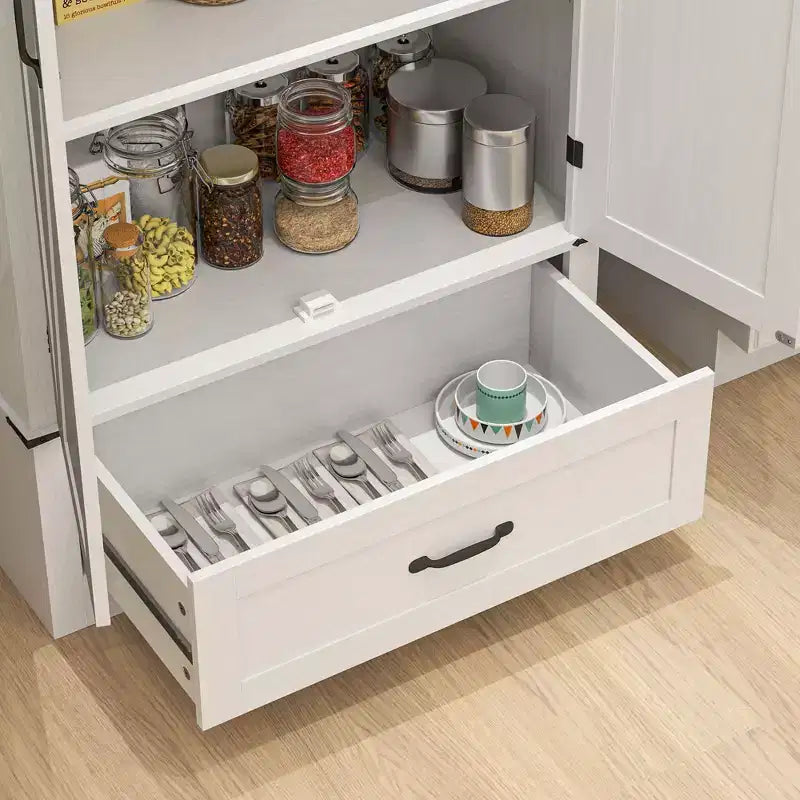 Dispensa HOMCOM 72 in stile rustico con ante da fienile, alta colonna dispensa da cucina con ripiani regolabili e cassetto