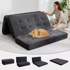 Canapé-lit convertible 39x75 à matelas en mousse à mémoire de forme pliable en trois, matelas capitonné 6