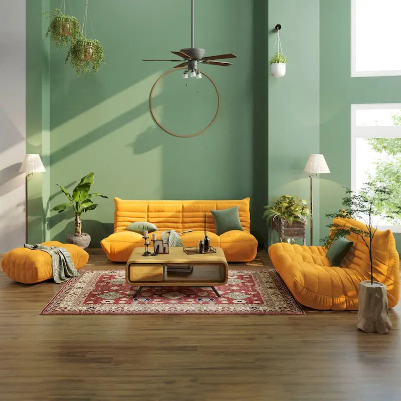 Canapé de sol moelleux, fauteuil poire relax pour salon