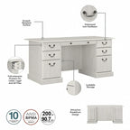 Scrivania direzionale Bush Furniture Saratoga con cassetti e vano portaoggetti