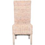 Ensemble de 2 chaises de salle à manger en osier naturel, 19 l x 22 p x 41 h, style bohème côtier