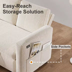 Dyonery 81-Sitzer-Schlafsofa, L-förmiges Ausziehsofa mit wendbarer Recamiere mit Stauraum, USB-Anschluss und verstellbarer Rückenlehne