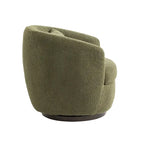 Fauteuil tonneau pivotant rembourré avec rangement, chaise d’appoint moderne pour salon, chambre, bureau ou coin lecture