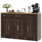 Celebalcony Buffet Cabinet with Storage,53.4 Large Kitchen Storage Cabinet with 3 Drawers & 4 Doors, Adjustable Shelf for Kitchen,Living Room