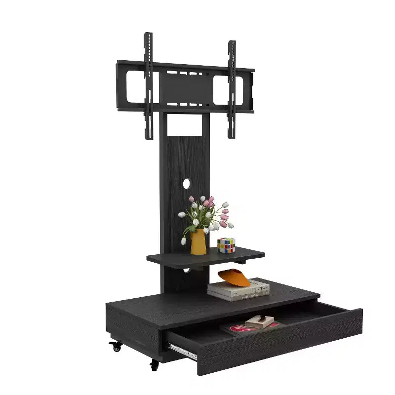 Meuble TV pour téléviseurs de 32 à 75 pouces, chariot TV mobile à hauteur réglable avec tiroir et roulettes pour le salon, la chambre et le bureau - ModernLuxe