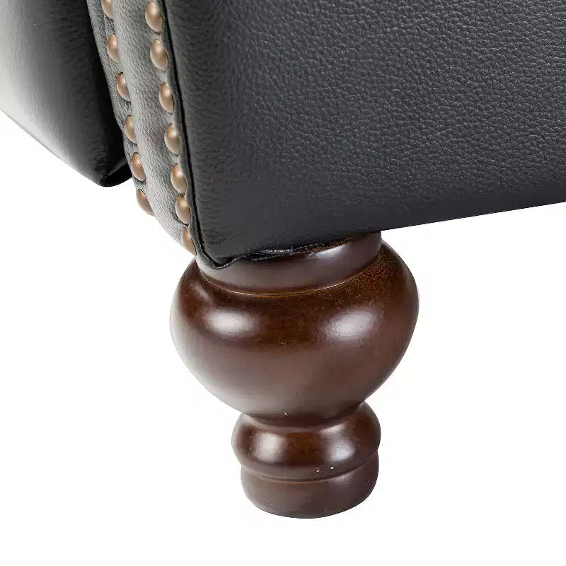 Set di 2 poltrone reclinabili moderne Elisabete con schienale ad ali in vera pelle e borchie decorative vintage per soggiorno e camera da letto| ART OF LIVING DESIGNS