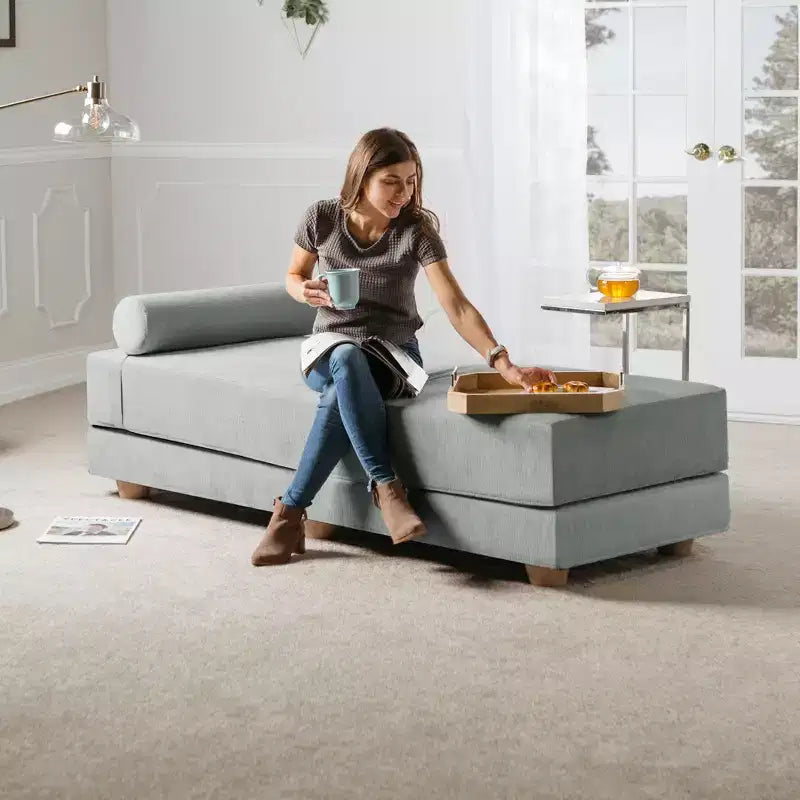 Lit de repos/lit d’appoint escamotable grand format – microvelours