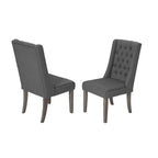 Set da pranzo rustico grigio allungabile Best Quality Furniture da 9 pezzi