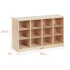 Mobiletto mobile con vassoi e 15 contenitori frontali a vaschetta, 3x4, arredo per bambini