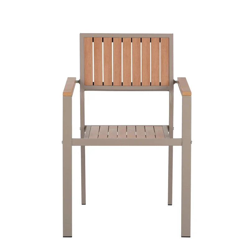 Set da pranzo da esterno estensibile da 7 pezzi con tavolo estensibile e 6 sedie con braccioli