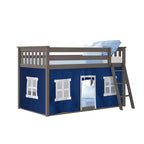 Lit superposé bas Max & Lily, 2 couchages simples, avec rideaux