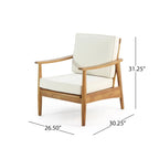 Ensemble de salon extérieur Willowbrook en bois d’acacia pour 4 personnes, par Christopher Knight Home