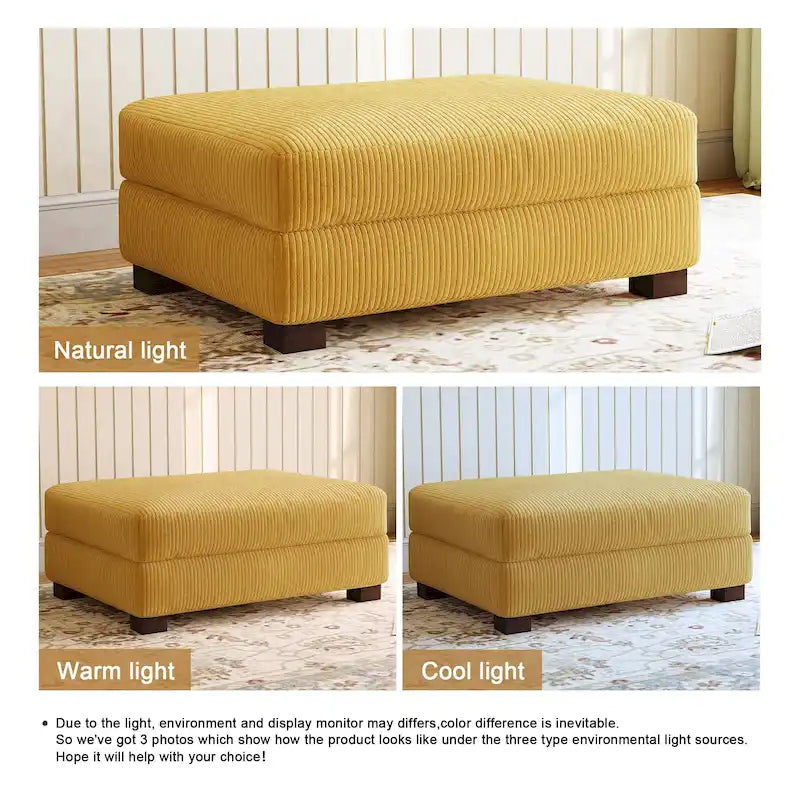 Pouf moderno oversize in tessuto a coste