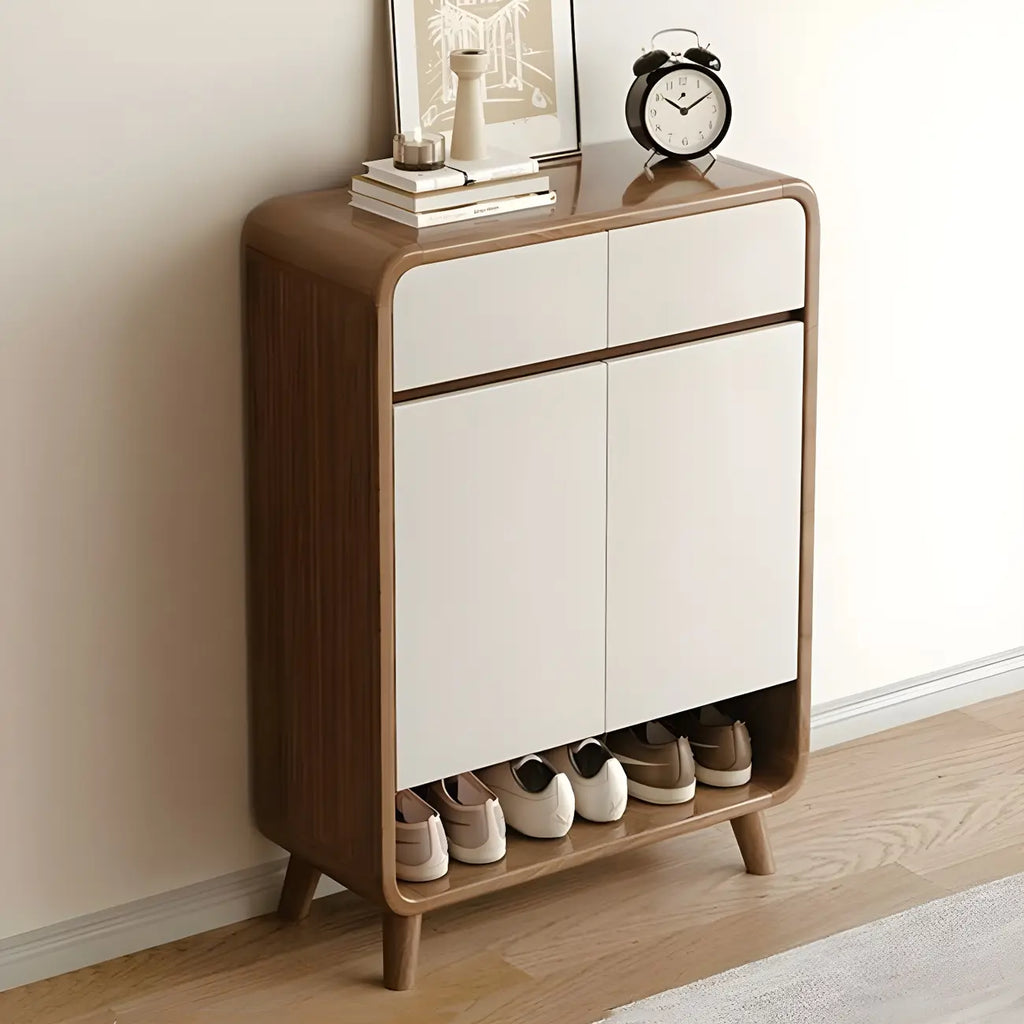 Meuble à chaussures moderne de taille moyenne en bois pour couloir