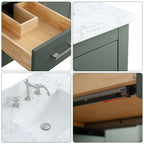 Meuble-lavabo Vanity Art 72 à double vasque avec plateau en marbre reconstitué