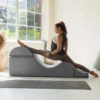 Méridienne convertible Avana Kami / yoga et massage – pouf 2-en-1 avec chaise longue de yoga pliable escamotable, microvelours – N/A