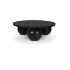 Table basse ronde en marbre avec pieds sphériques, multicolore, 4 places ??