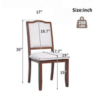 Set di 4 sedie da pranzo in stile rustico con schienali alti e seduta imbottita