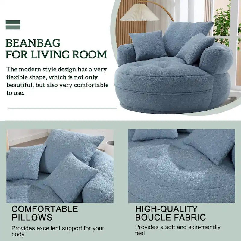 Poltrona rotonda relax ?C bianco/blu/grigio/giallo/arancione/rosso rosa/blu navy/verde, posto singolo e doppio