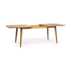 Ensemble de salle à manger de patio extérieur extensible de 7 pièces avec chaises empilables et table en bois d’acacia