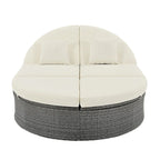 Outdoor Sun Bed Patio 2-Person Daybed with Cushions and Pillows