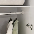 Armoire-penderie à 2 portes, armoire de chambre autoportante avec tringle