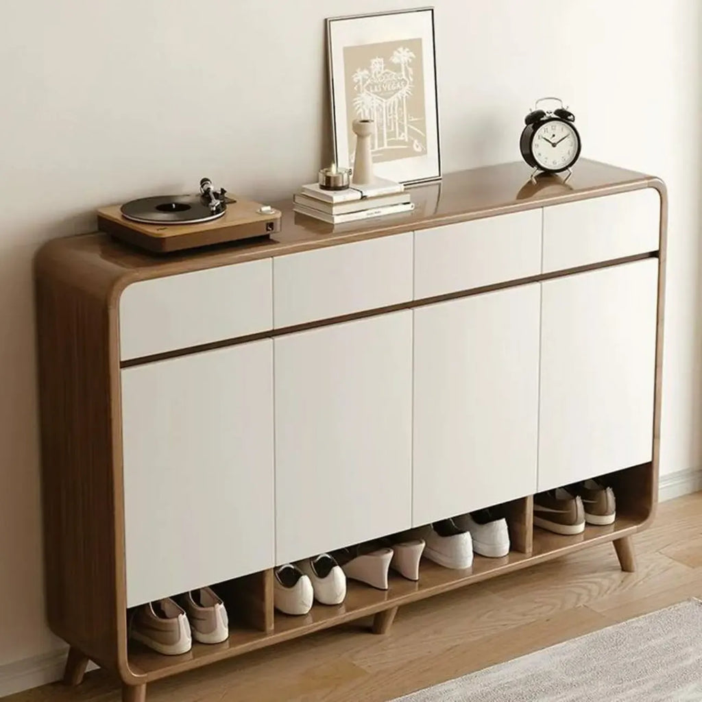Meuble à chaussures moderne de taille moyenne en bois pour couloir