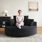 Fauteuil pivotant individuel en mousse et chenille côtelée