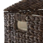 Cesto portabiancheria Casafield a 2 scomparti con coperchio e sacchetti foderati rimovibili, selezionatore in giacinto d'acqua intrecciato per i vestiti