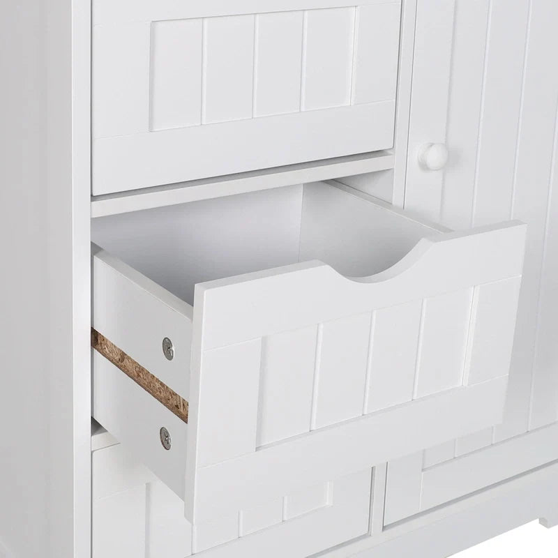 Meuble de rangement bas pour salle de bains VEIKOUS avec 4 tiroirs