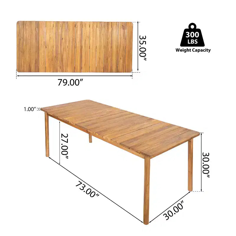 Christopher Knight Home Irene Ensemble repas d’extérieur rustique de 9 pièces en bois d’acacia, avec chaises à dossier incurvé et coussins