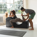 Méridienne convertible Avana Kami / yoga et massage – pouf 2-en-1 avec chaise longue de yoga pliable escamotable, microvelours – N/A