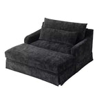 Cadeira sofá-cama de chenille extra profunda Polibi