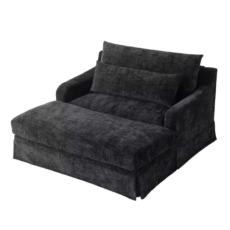 Cadeira sofá-cama de chenille extra profunda Polibi