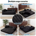 80.7 5-in-1 Divano letto trasformabile ??a coste, 1200 lbs, senza montaggio