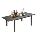 Table à manger Okak en aluminium, extensible, pour patio, salle à manger et cuisine