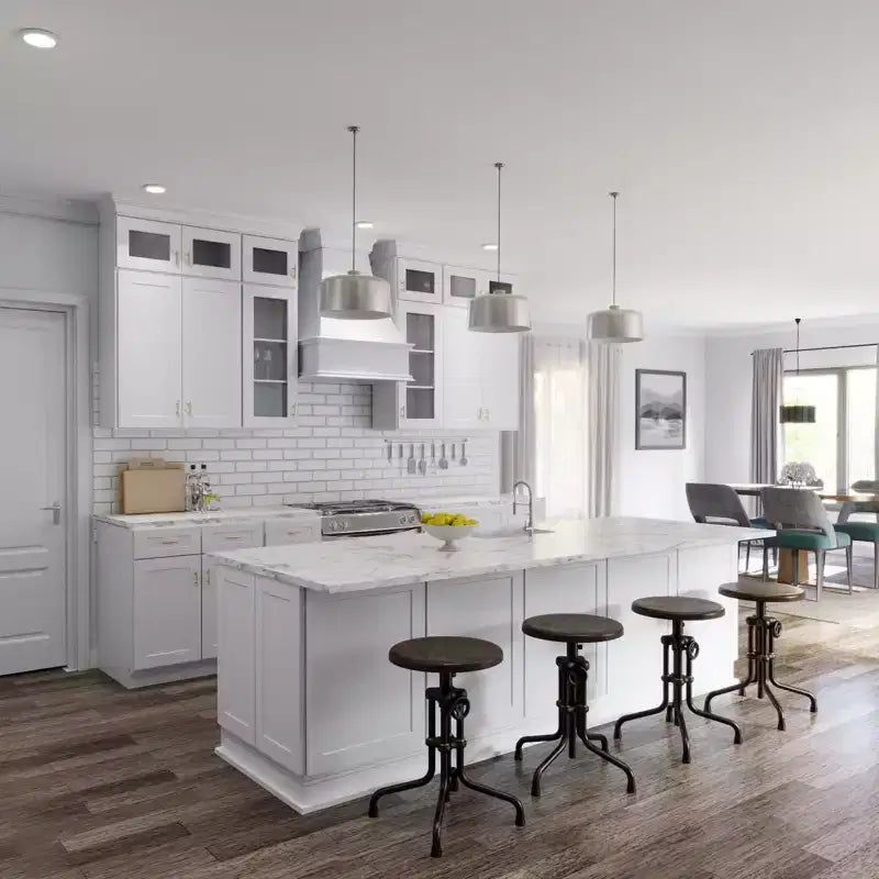 Meuble haut de cuisine mural aveugle blanc Shaker HOMLUX, facile à monter soi-même