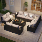 Set di mobili da esterno per patio con cuscini imbottiti spessi 10 cm