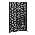 Paravent de séparation MAYEERTY, motif riz Francis, tôle galvanisée noire, 72 x 47 x 2 po, ensemble de 3 pièces