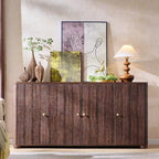 Credenza da cucina con 4 ante e ripiani, grande credenza moderna, mobile contenitore da 66 pollici per angolo caffè
