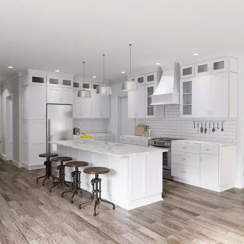Meuble haut de cuisine mural aveugle blanc Shaker HOMLUX, facile à monter soi-même