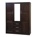 Armadio guardaroba a 3 ante Cosmo Palace Imports in legno massello al 100%, con ante in legno massello o a specchio