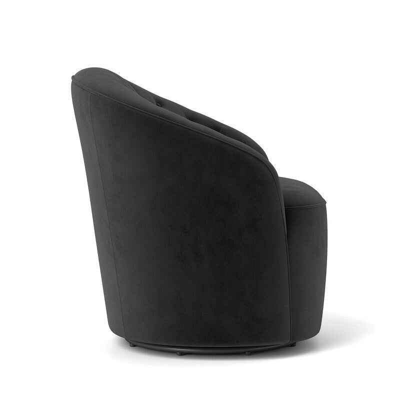 Lot de 2 fauteuils tonneau modernes SEYNAR en velours rembourré, pivotants à 360 degrés, avec dossier capitonné à boutons
